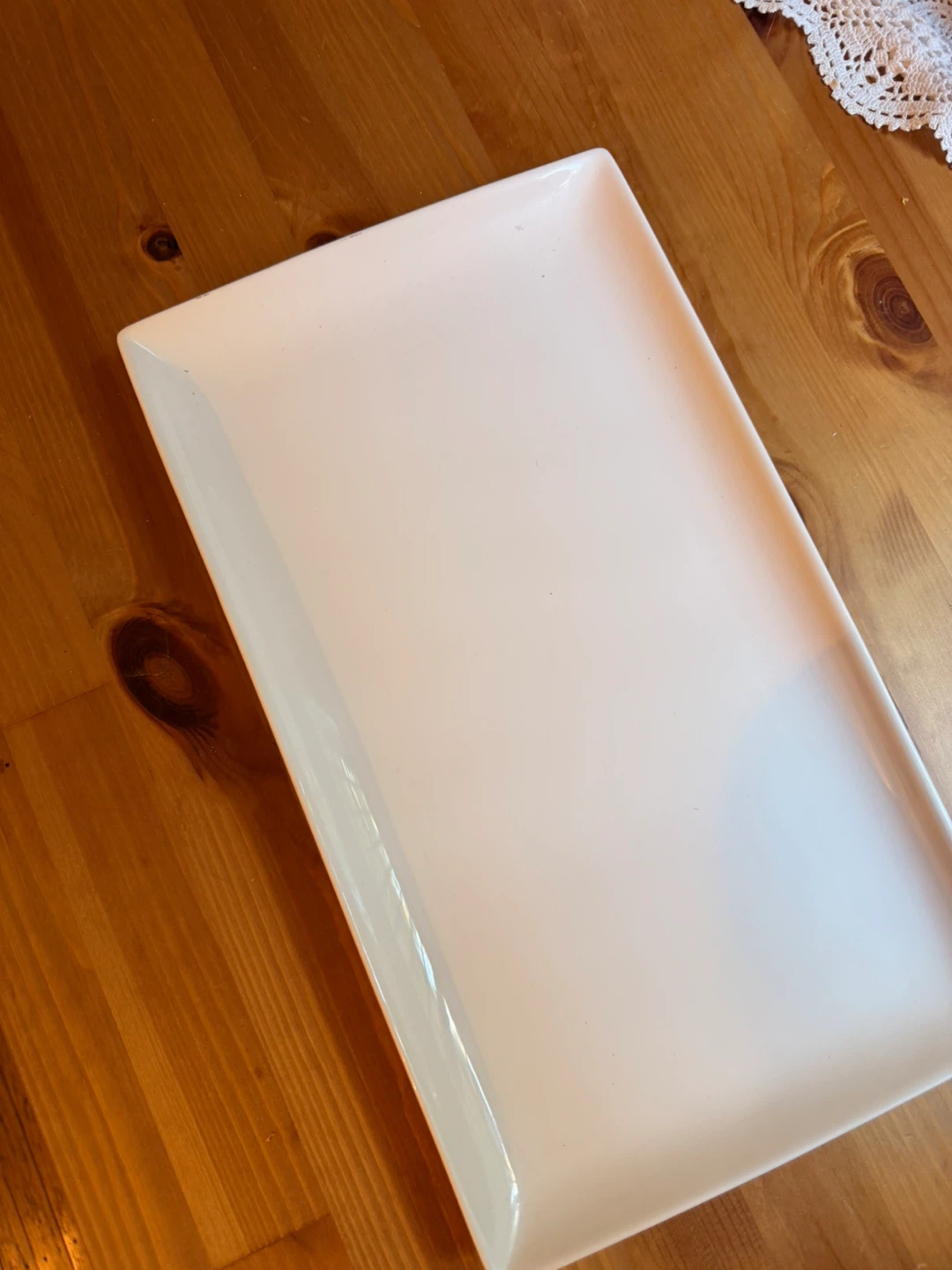 Palm Restaurant White Ceramic Serving Tray