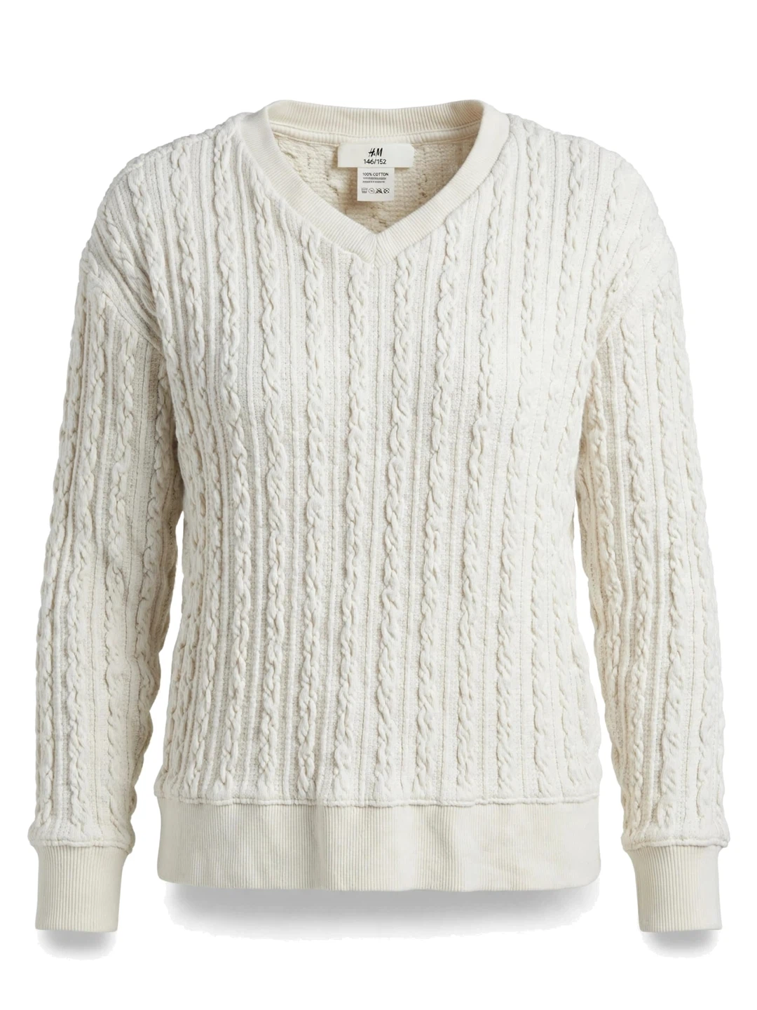 H&M Cable-Knit Sweater Cream Kids Size 10-12A