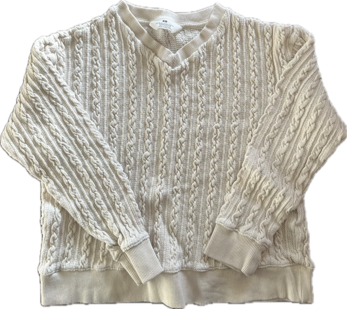 H&M Cable-Knit Sweater Cream Kids Size 10-12A - photo 2