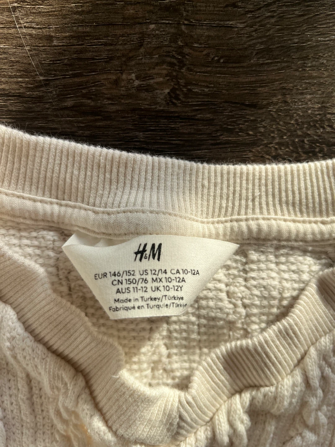 H&M Cable-Knit Sweater Cream Kids Size 10-12A - photo 3