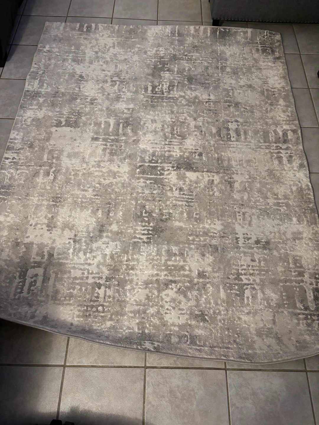 Grey Abstract Pattern Area Rug 5x7