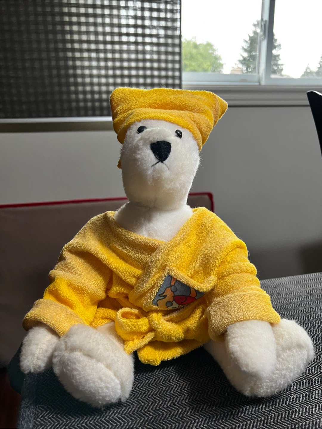 Plush Bear in Yellow Bathrobe