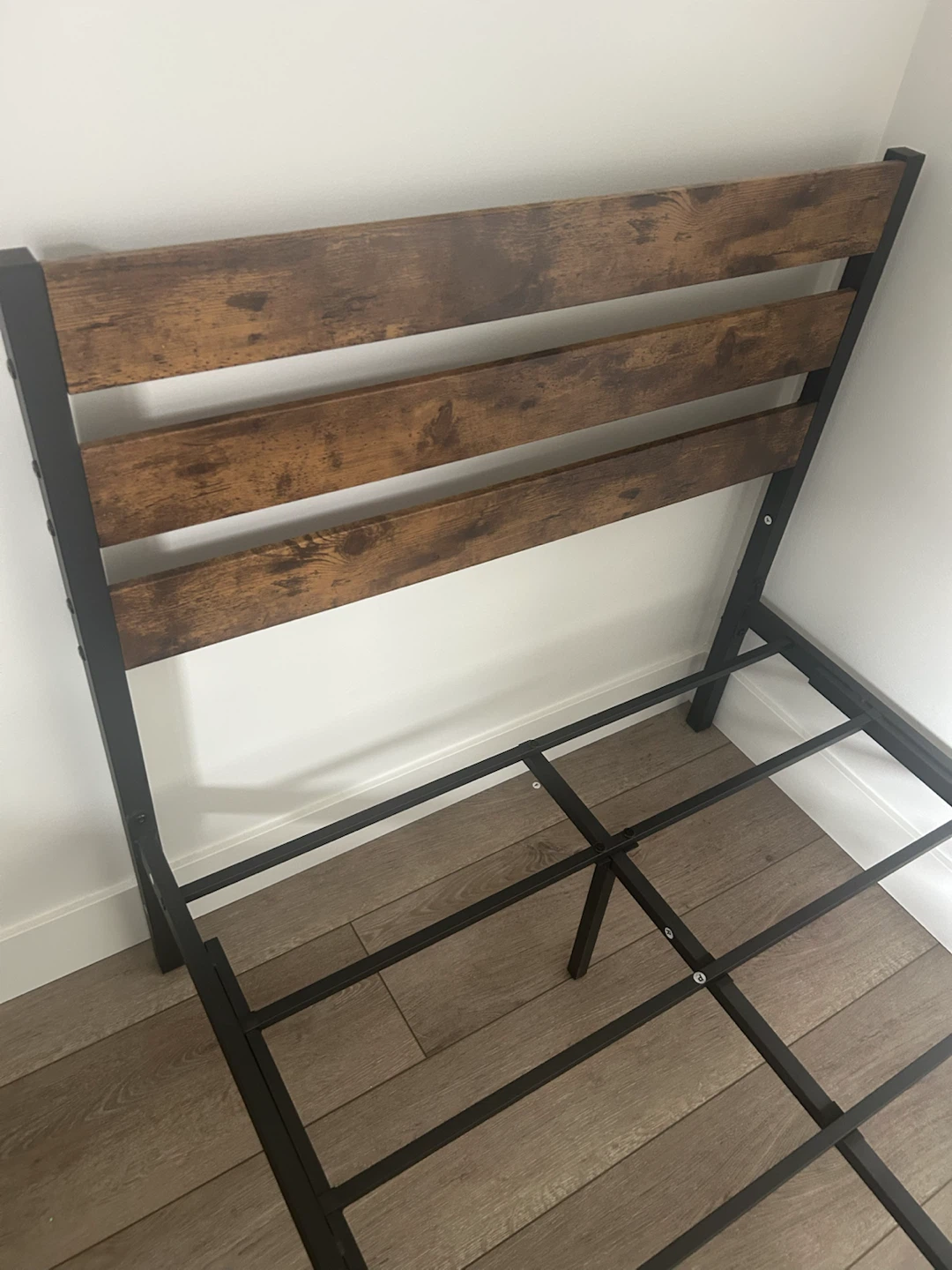 Twin size Metal Bed Frame with wood headboard - photo 2