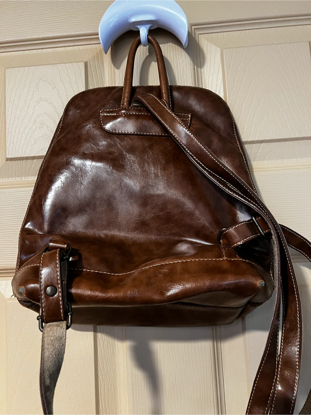David Jones Brown Leather Backpack - photo 3