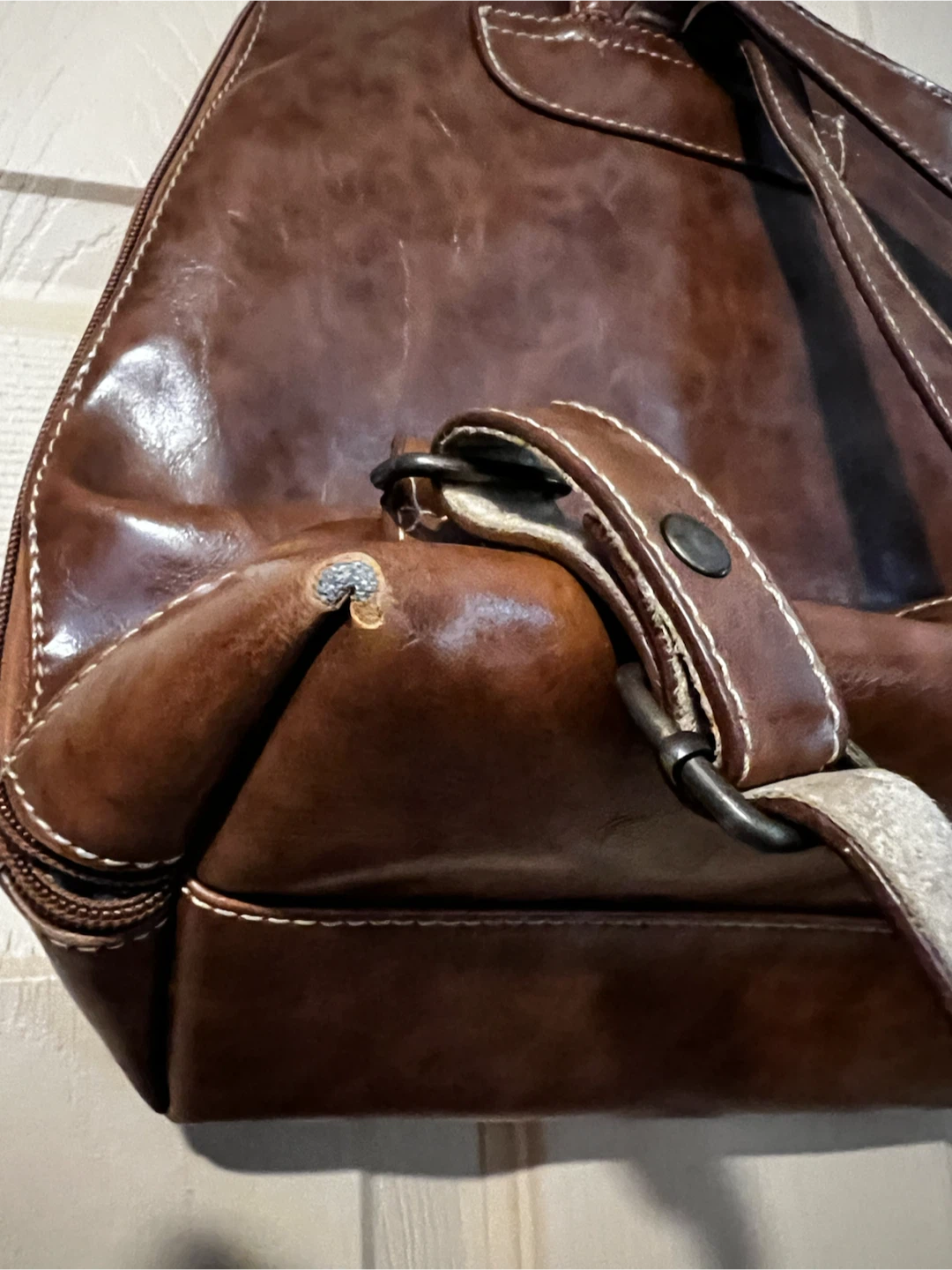 David Jones Brown Leather Backpack - photo 4