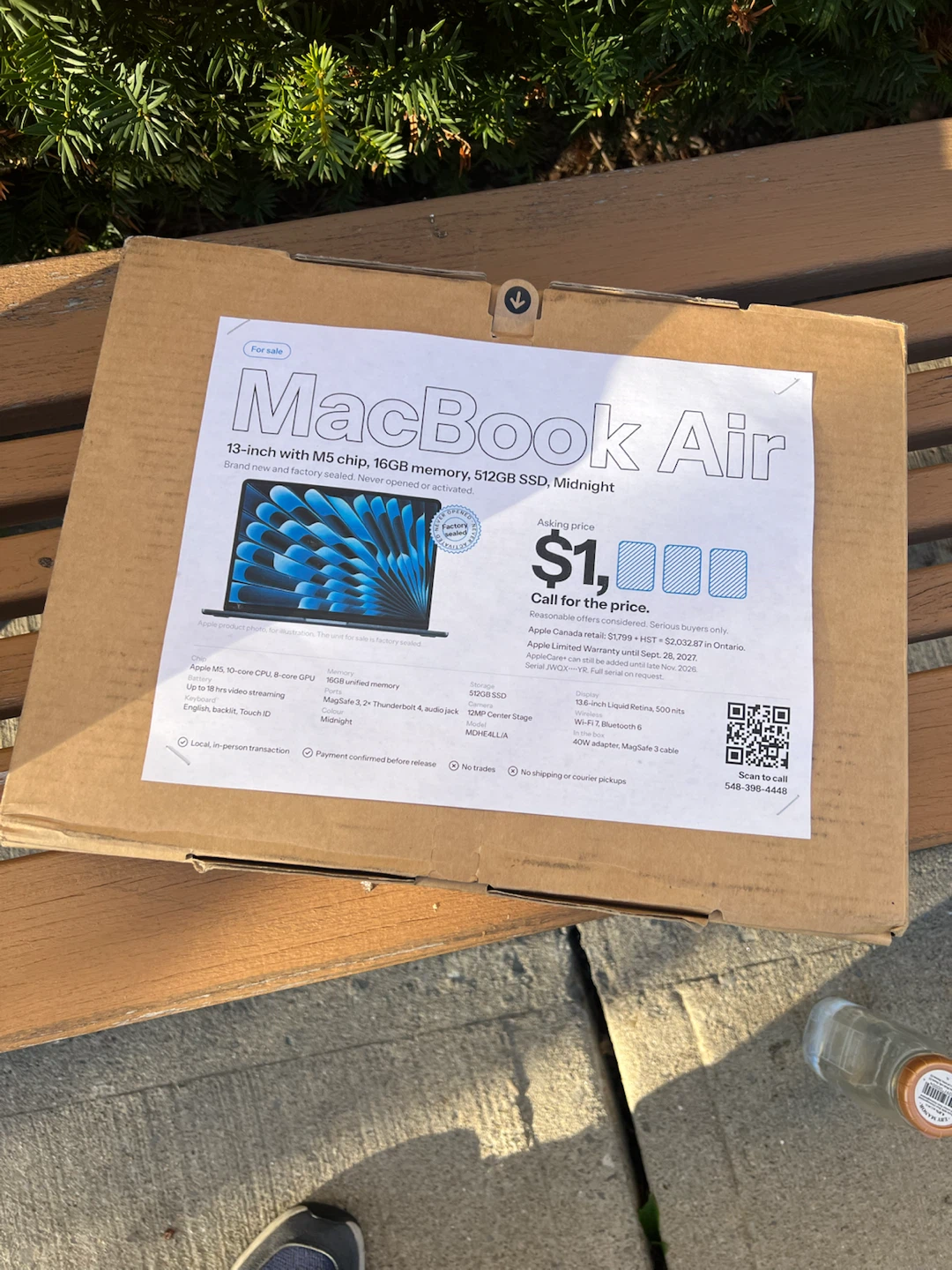 Apple MacBook Air 13-inch M5 16GB RAM 512GB Midnight