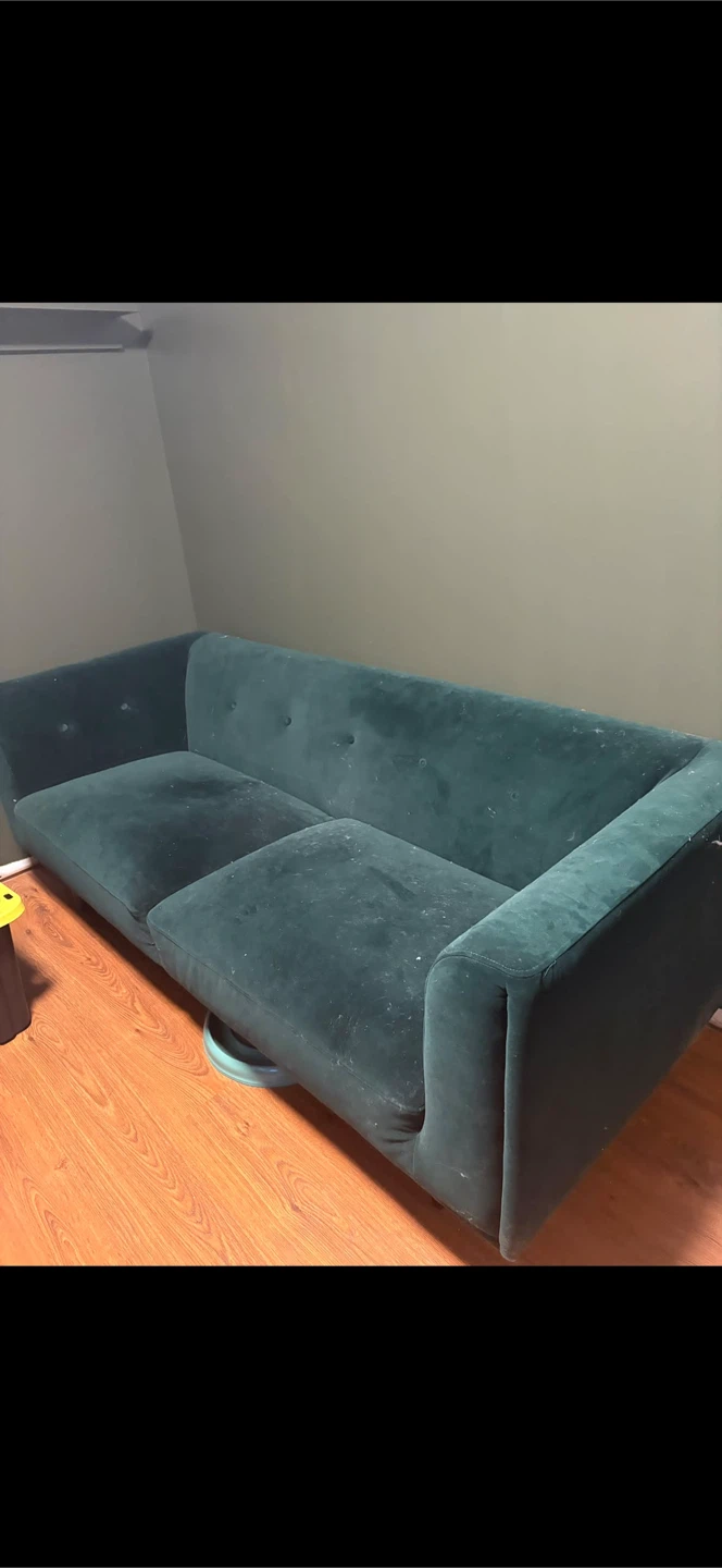 Dark Green Velvet Sofa