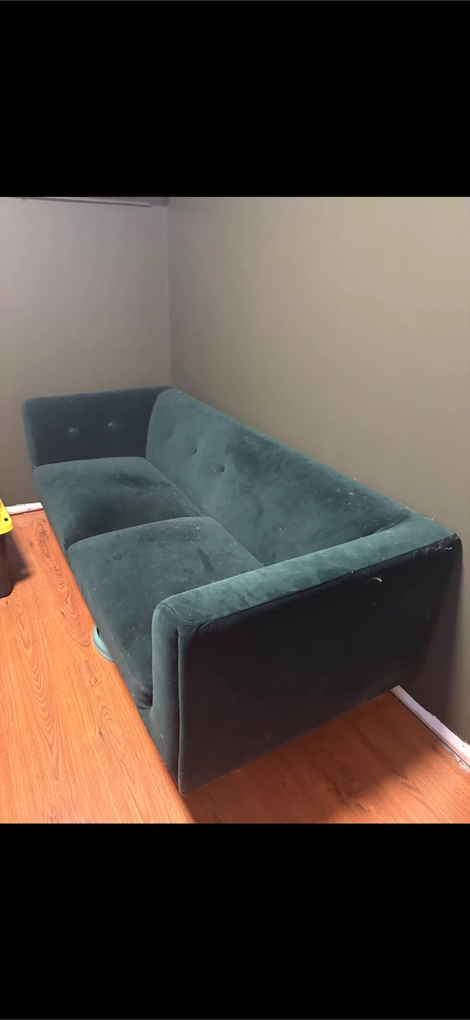Dark Green Velvet Sofa - photo 2