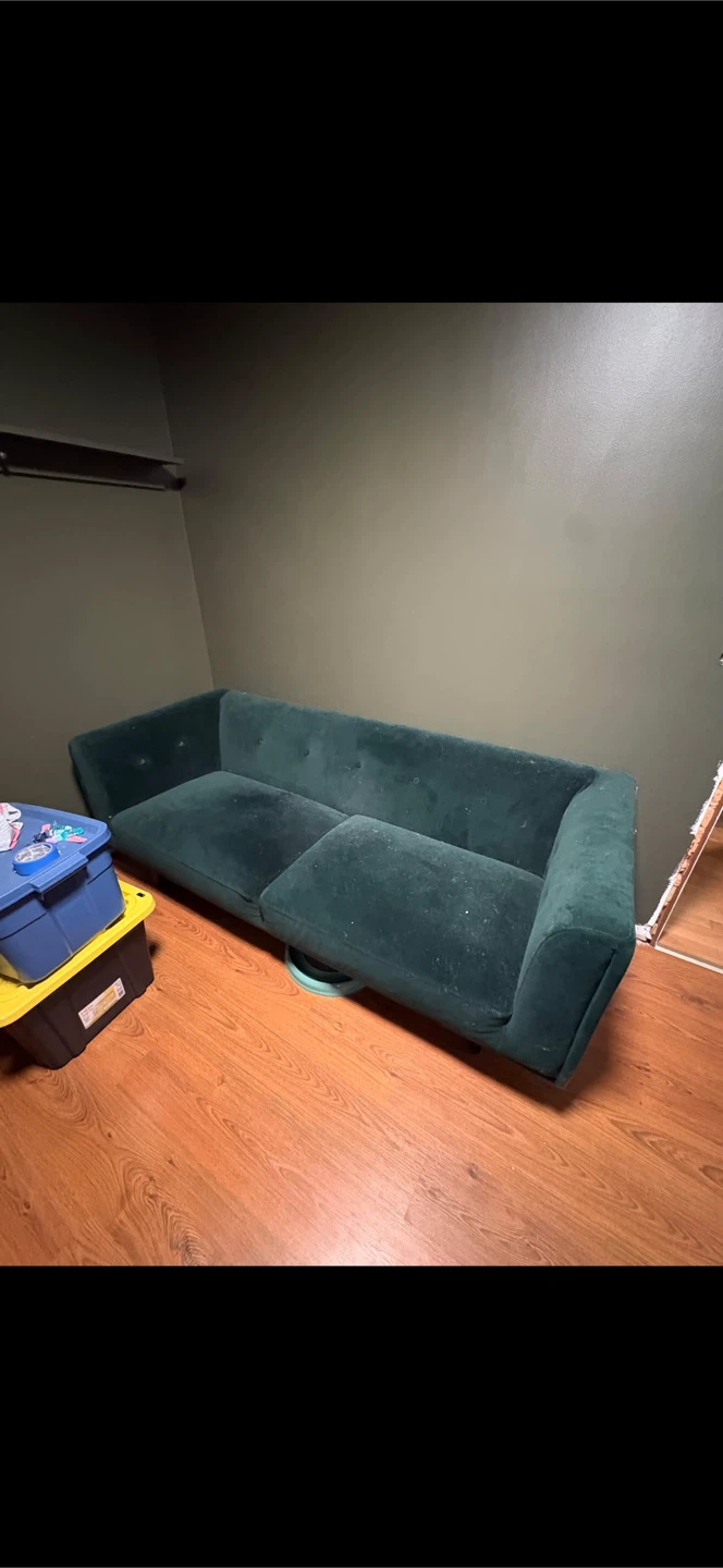 Dark Green Velvet Sofa - photo 3