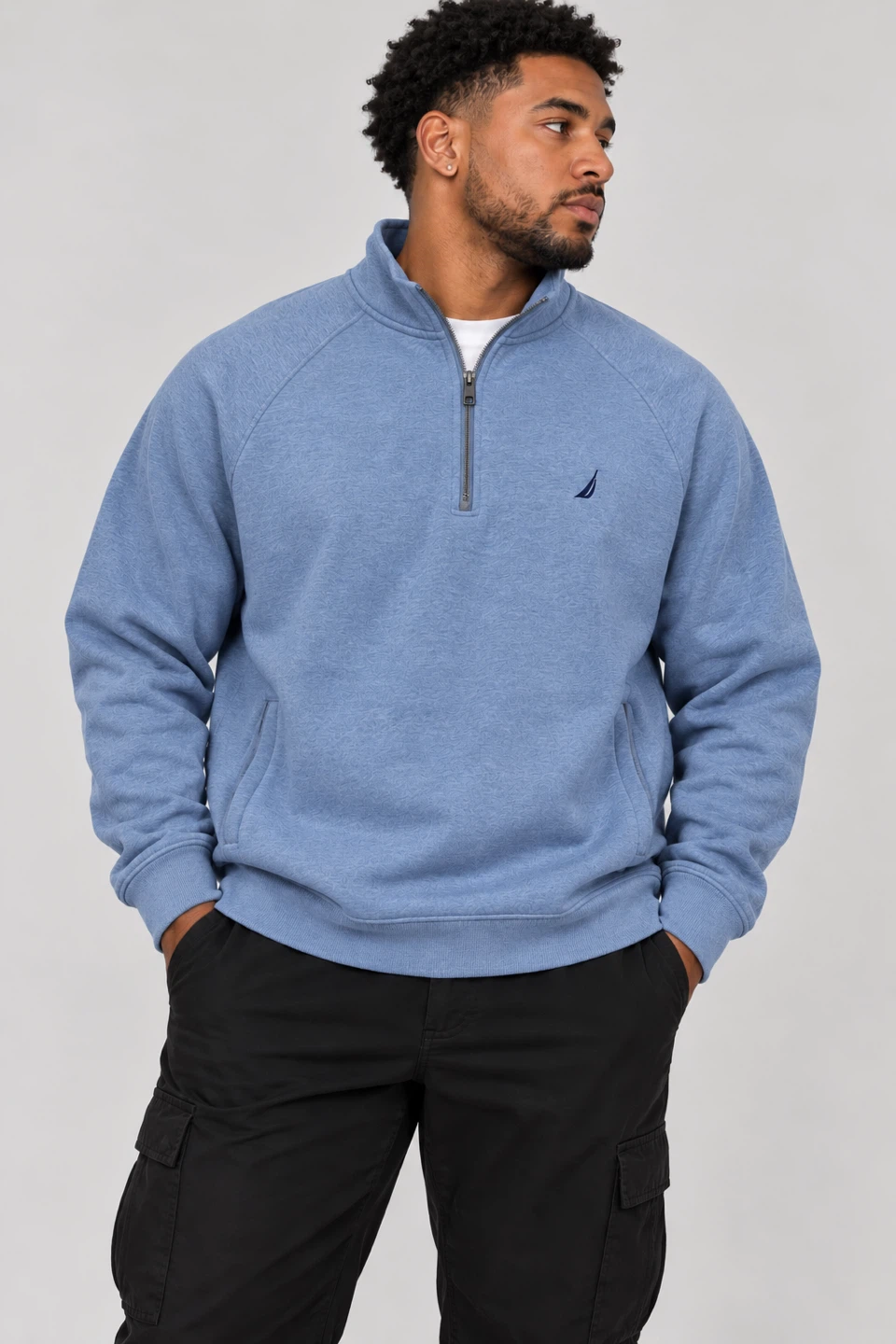 Nautica Blue Quarter-Zip Sweatshirt XL