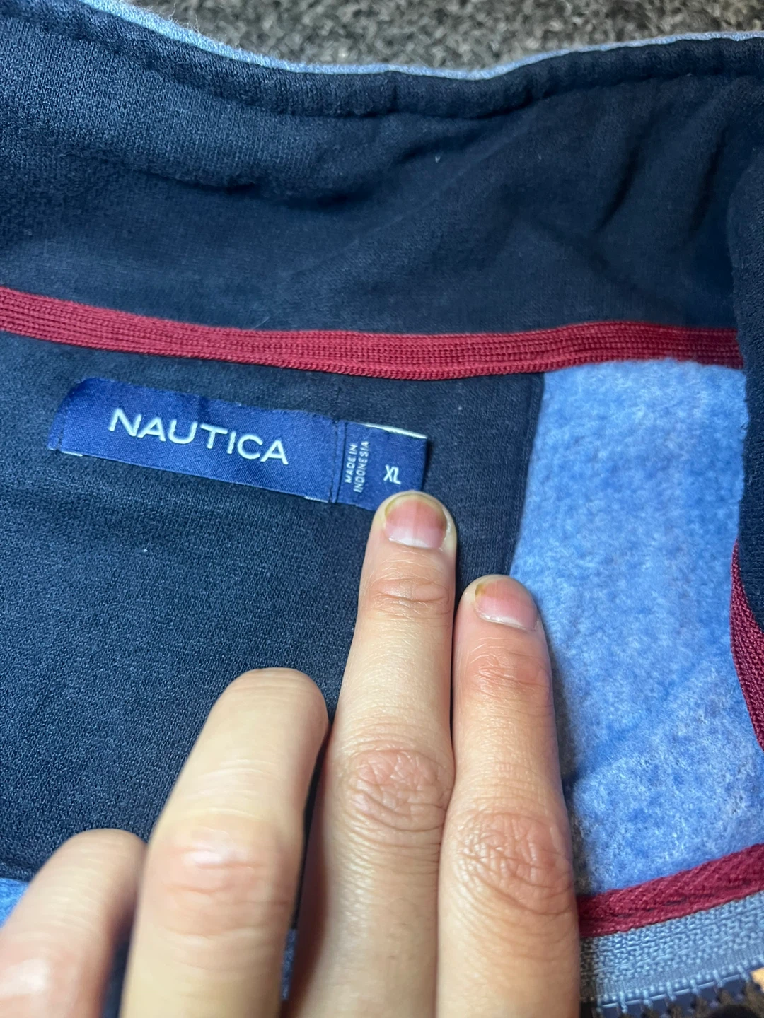 Nautica Blue Quarter-Zip Sweatshirt XL - photo 3