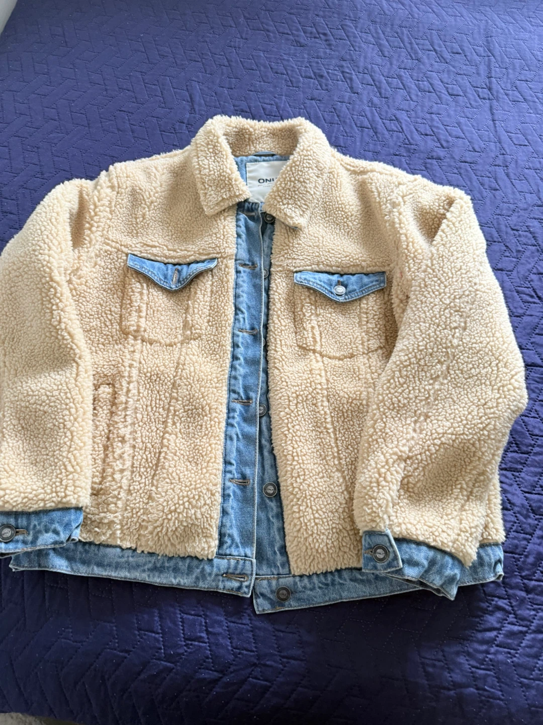 ONLY Blue Denim Sherpa Lined Jacket - photo 2