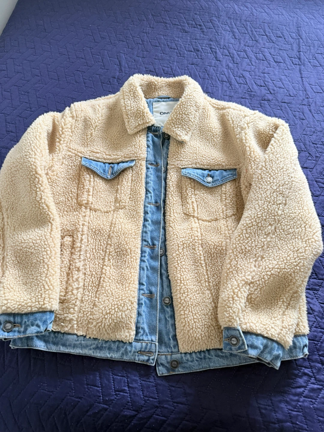 ONLY Blue Denim Sherpa Lined Jacket - photo 3
