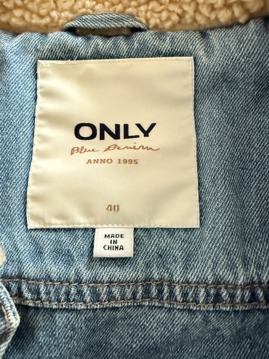 ONLY Blue Denim Sherpa Lined Jacket - photo 4