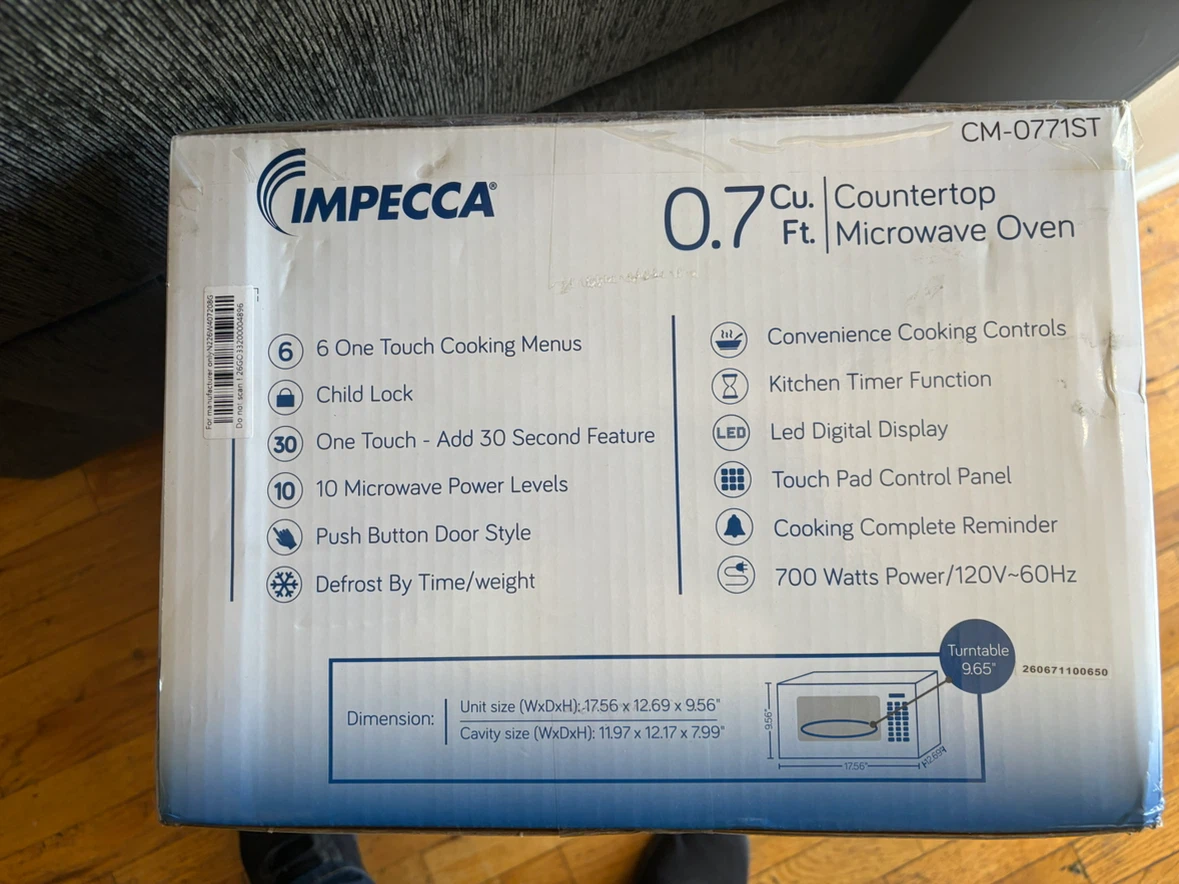 Impecca 0.7 Cu. Ft. Countertop Microwave Oven - photo 2