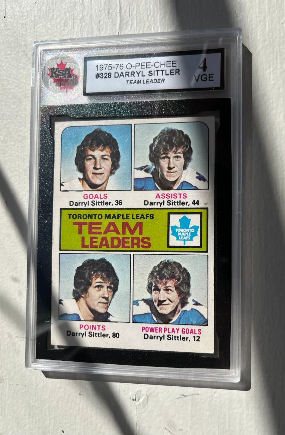 1975-76 O-Pee-Chee Darryl Sittler #328 KSA Graded