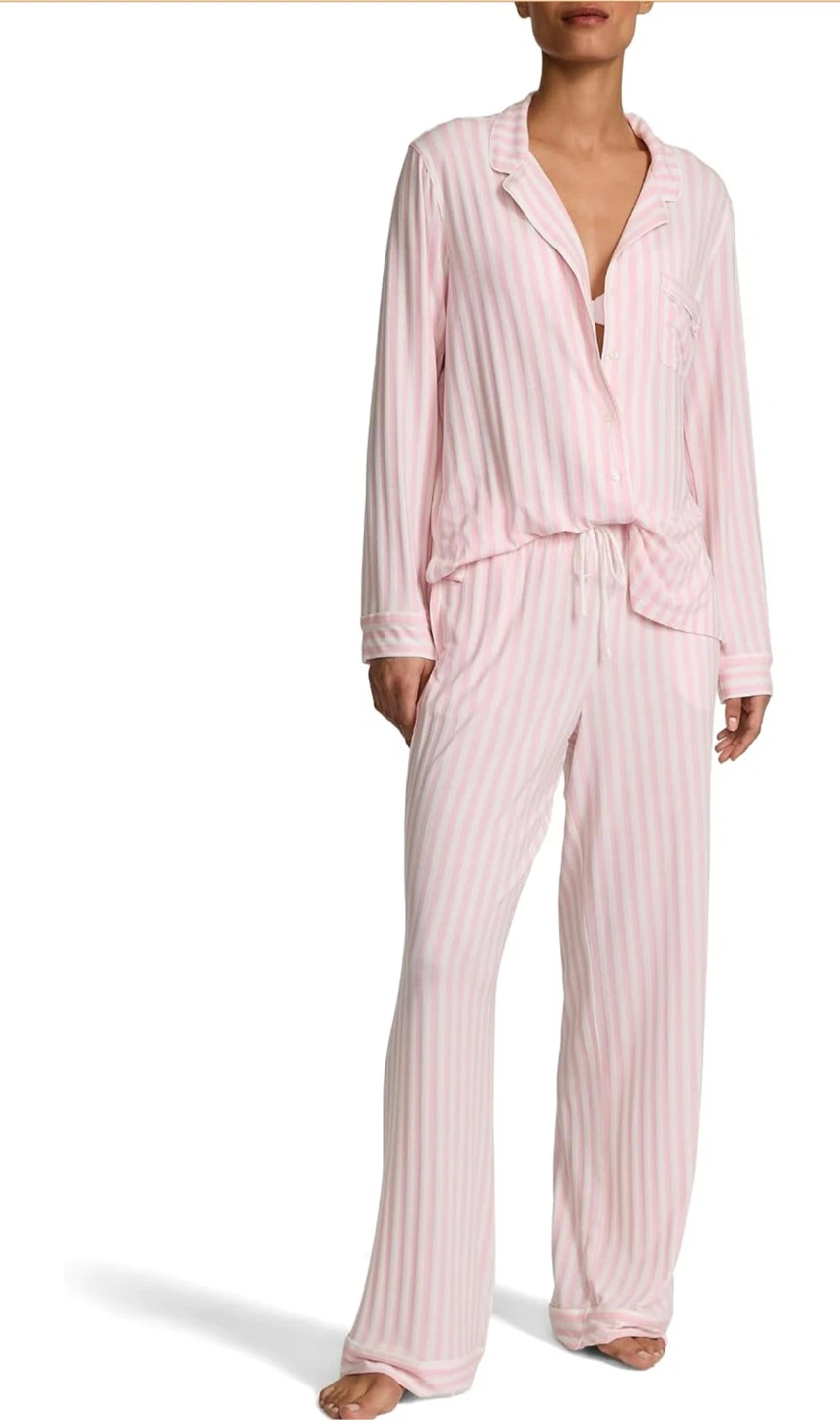 Victoria's Secret Pink Striped Pajama Set size S