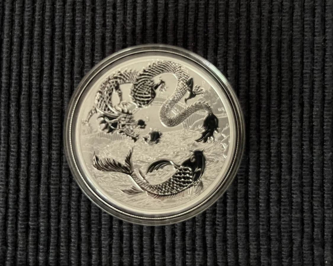 2023 Australia 1oz Silver Dragon and Koi Coin