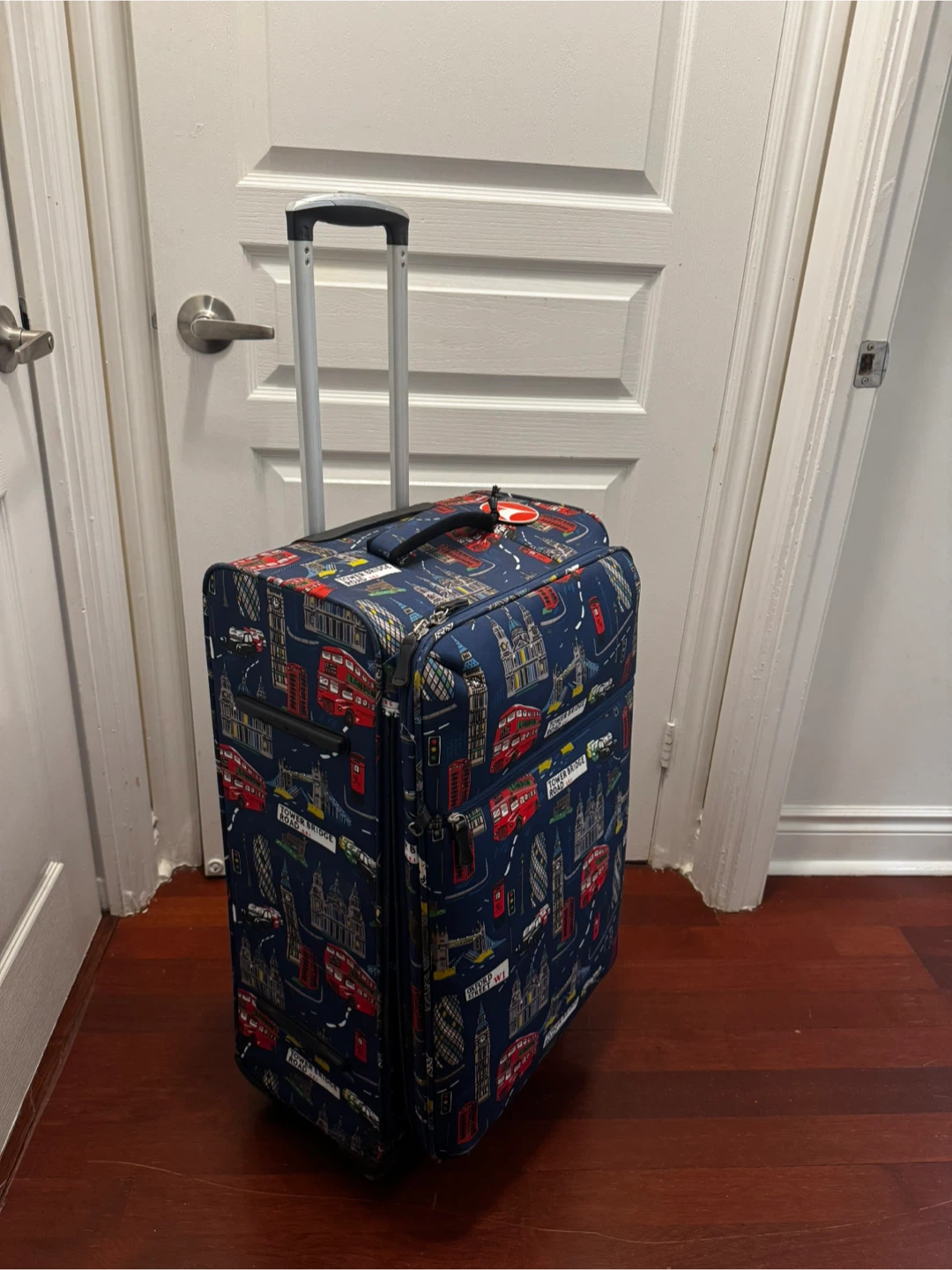 London-themed rolling suitcase