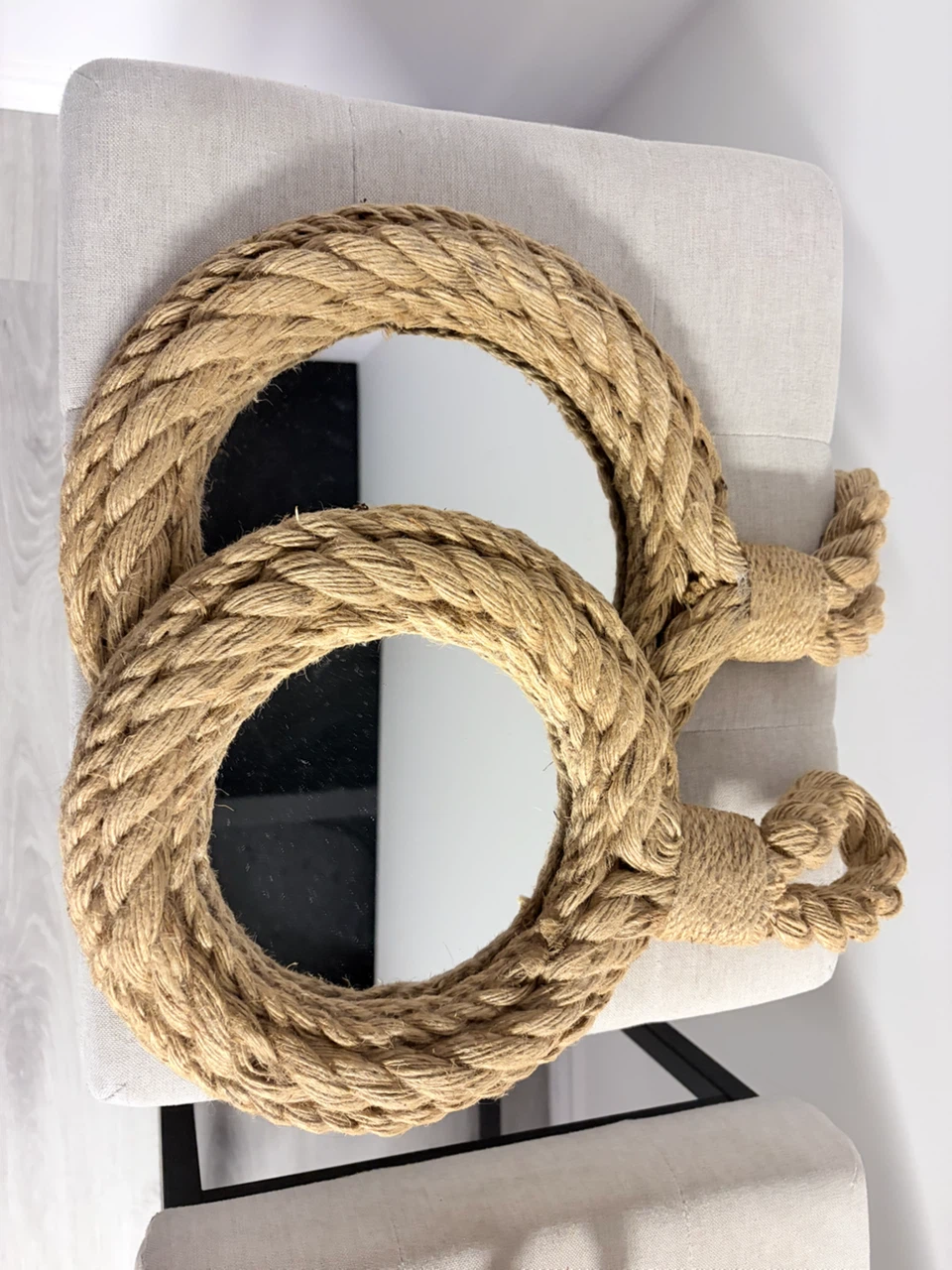 Set of 3 Nautical Rope Mirrors - photo 2