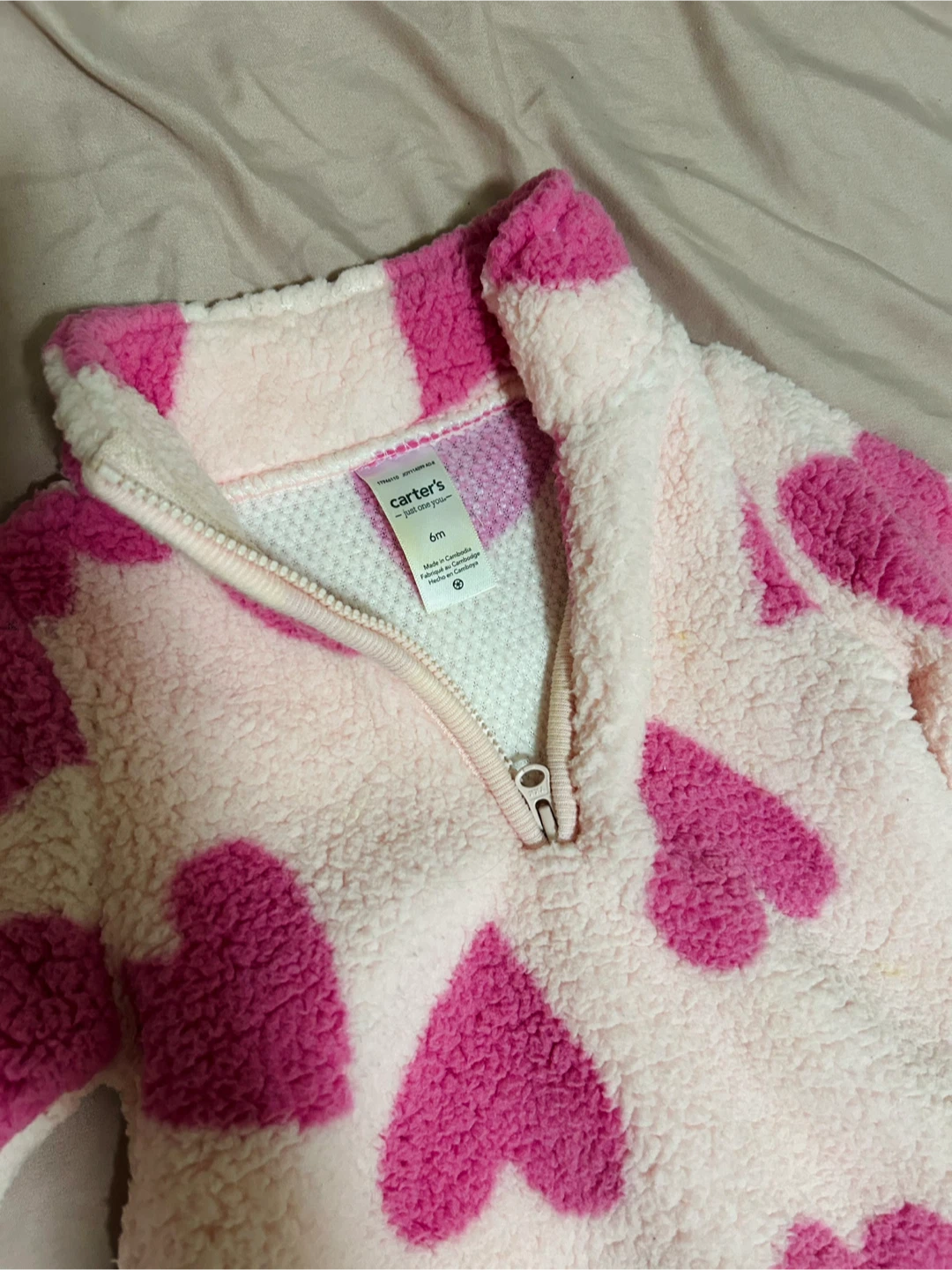 Carter's Heart Print Fleece Pullover 6m - photo 3