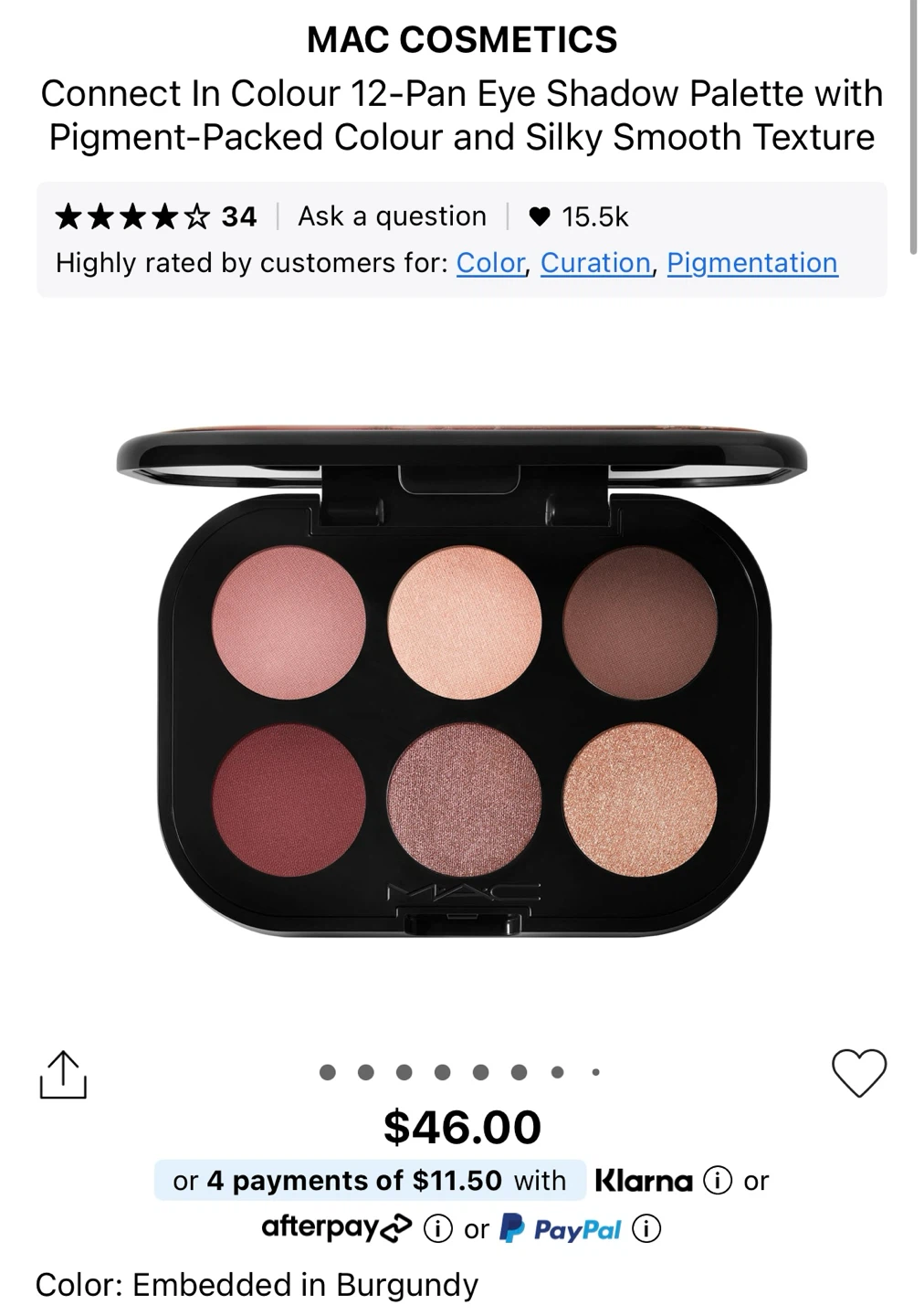 MAC Connect In Colour Eye Shadow Palette - Embedded in Burgundy