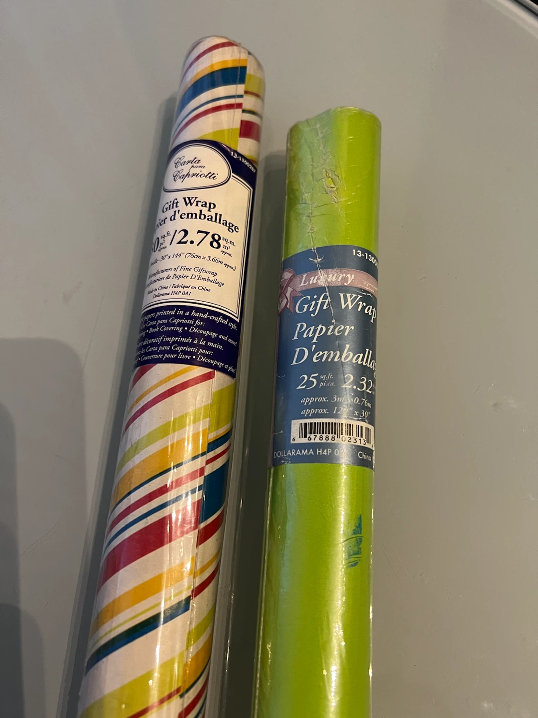 Two Rolls of Gift Wrapping Paper
