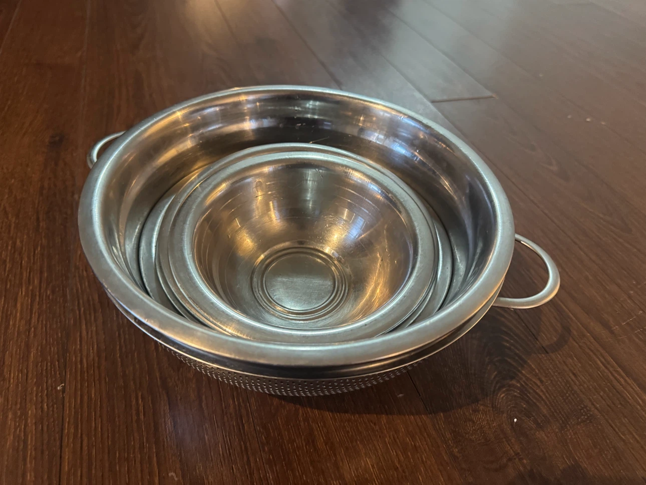 Set of 7 Stainless Steel Mixing Bowls and Colander - photo 2