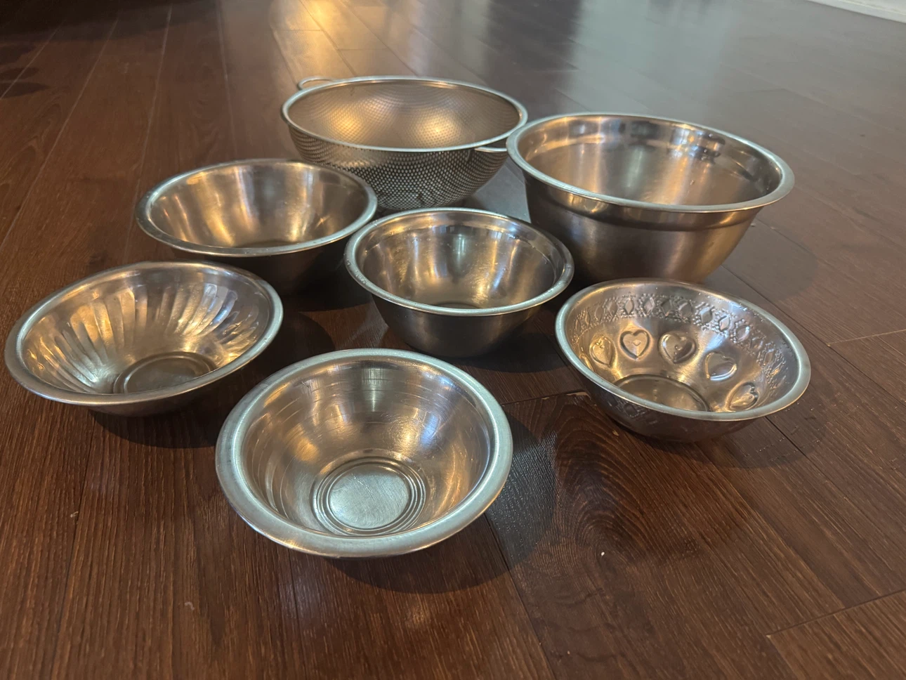 Set of 7 Stainless Steel Mixing Bowls and Colander - photo 4