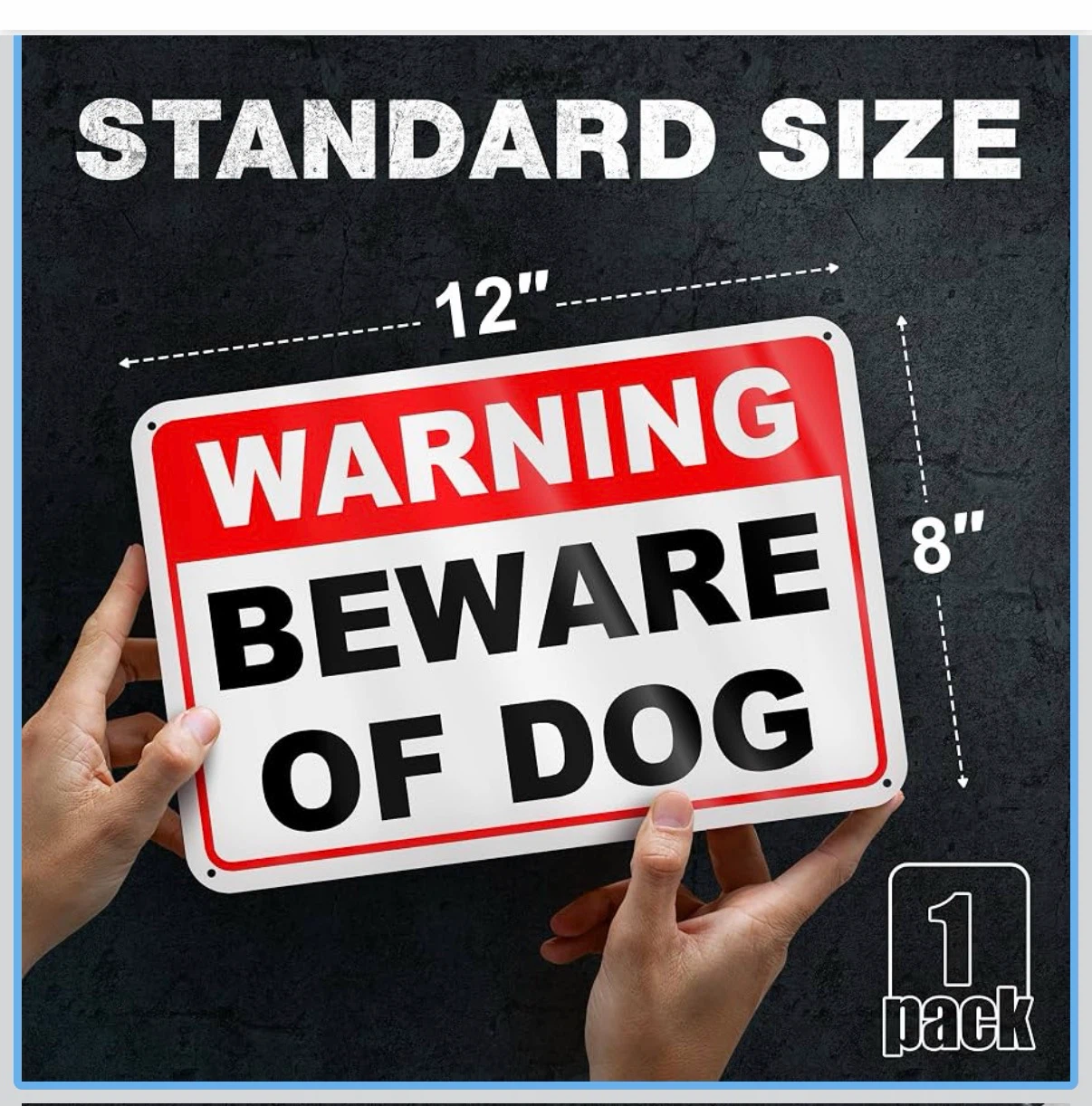Beware of Dog Reflective Aluminum Warning Sign - photo 2