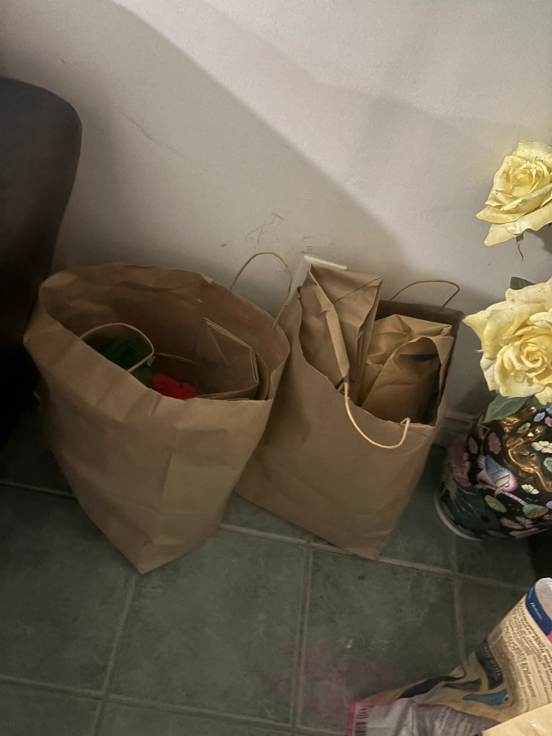 Two Brown Paper Grocery Bags
