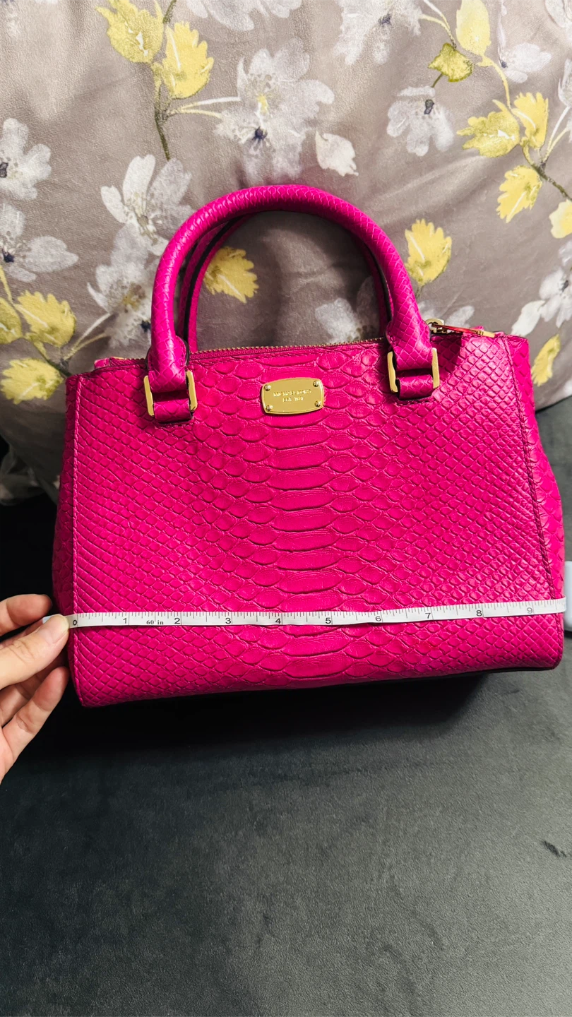 Michael Kors Hot Pink Snakeskin Satchel