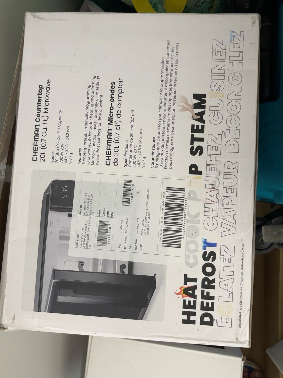 Chefman Countertop Microwave 0.7 Cu. Ft.