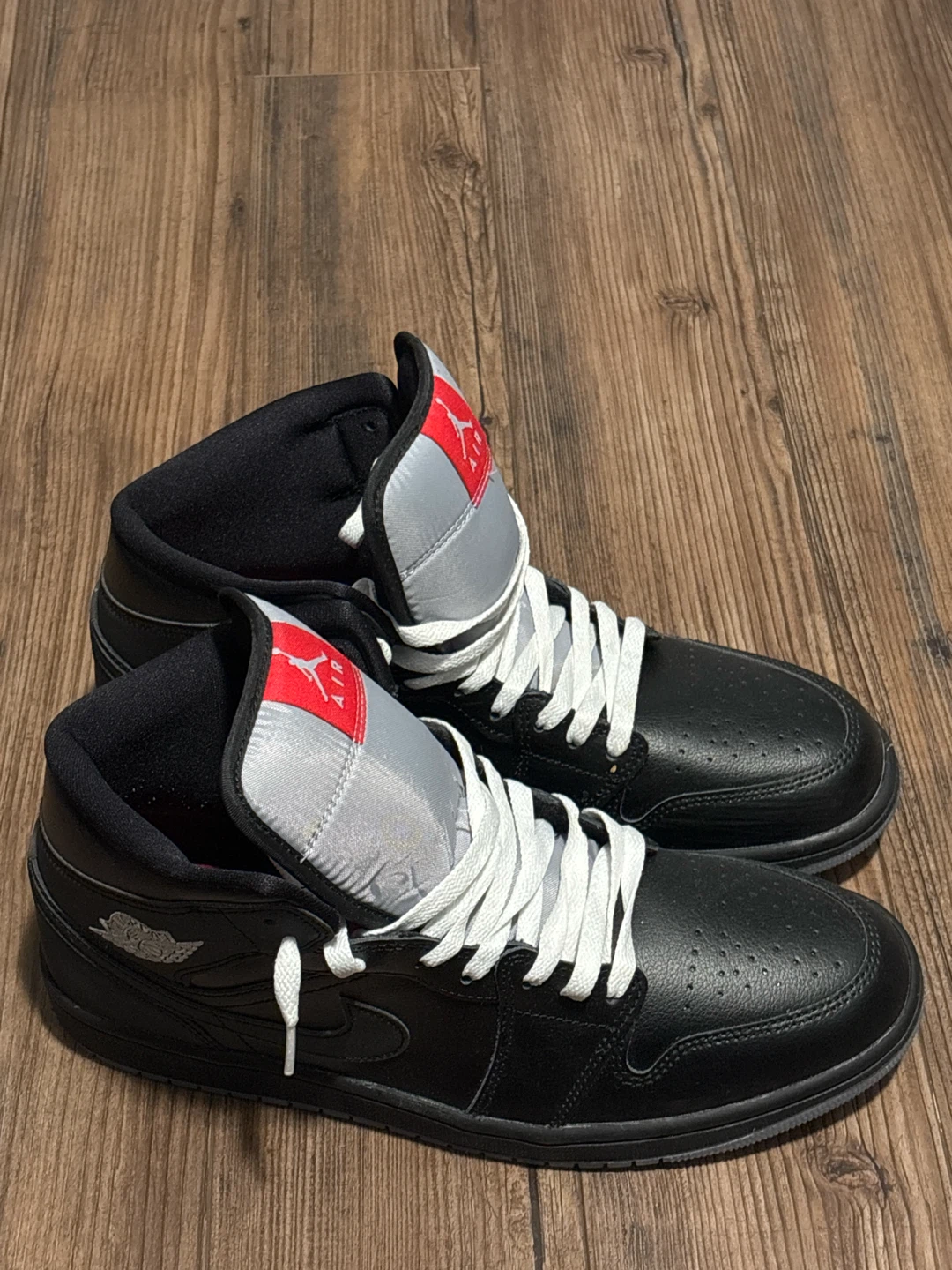 Air Jordan 1 Mid Black Reflective Sneakers