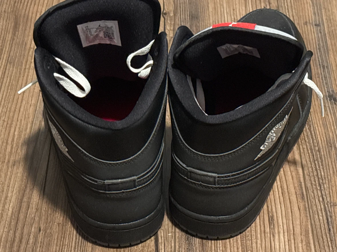 Air Jordan 1 Mid Black Reflective Sneakers - photo 4
