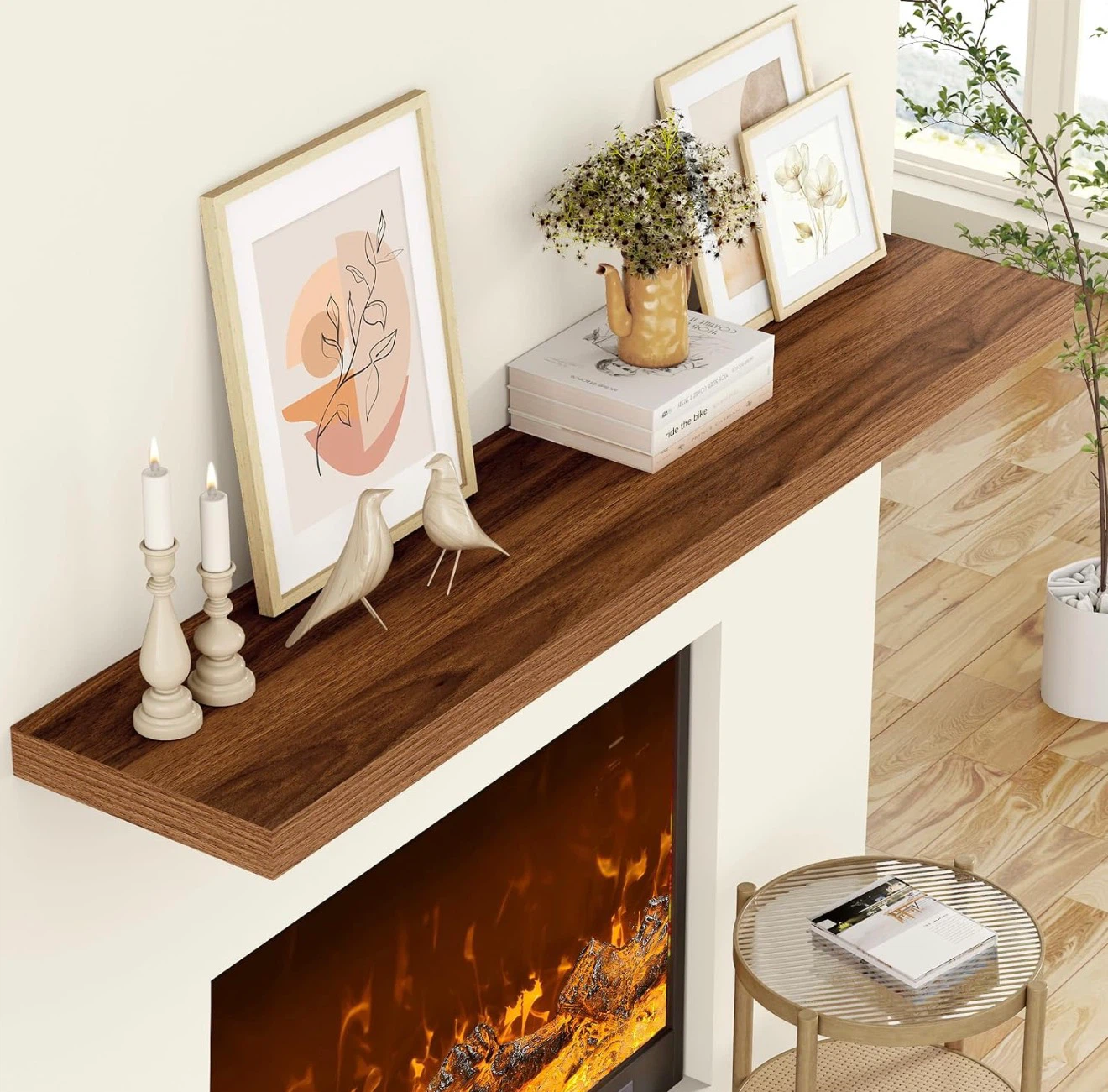 Brand New! Set of 2 Floating Wall Shelves – Dark Walnut