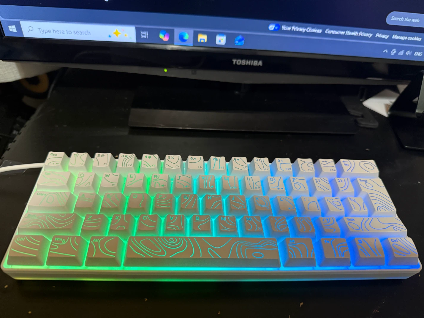60% White Mechanical Gaming Keyboard - photo 2