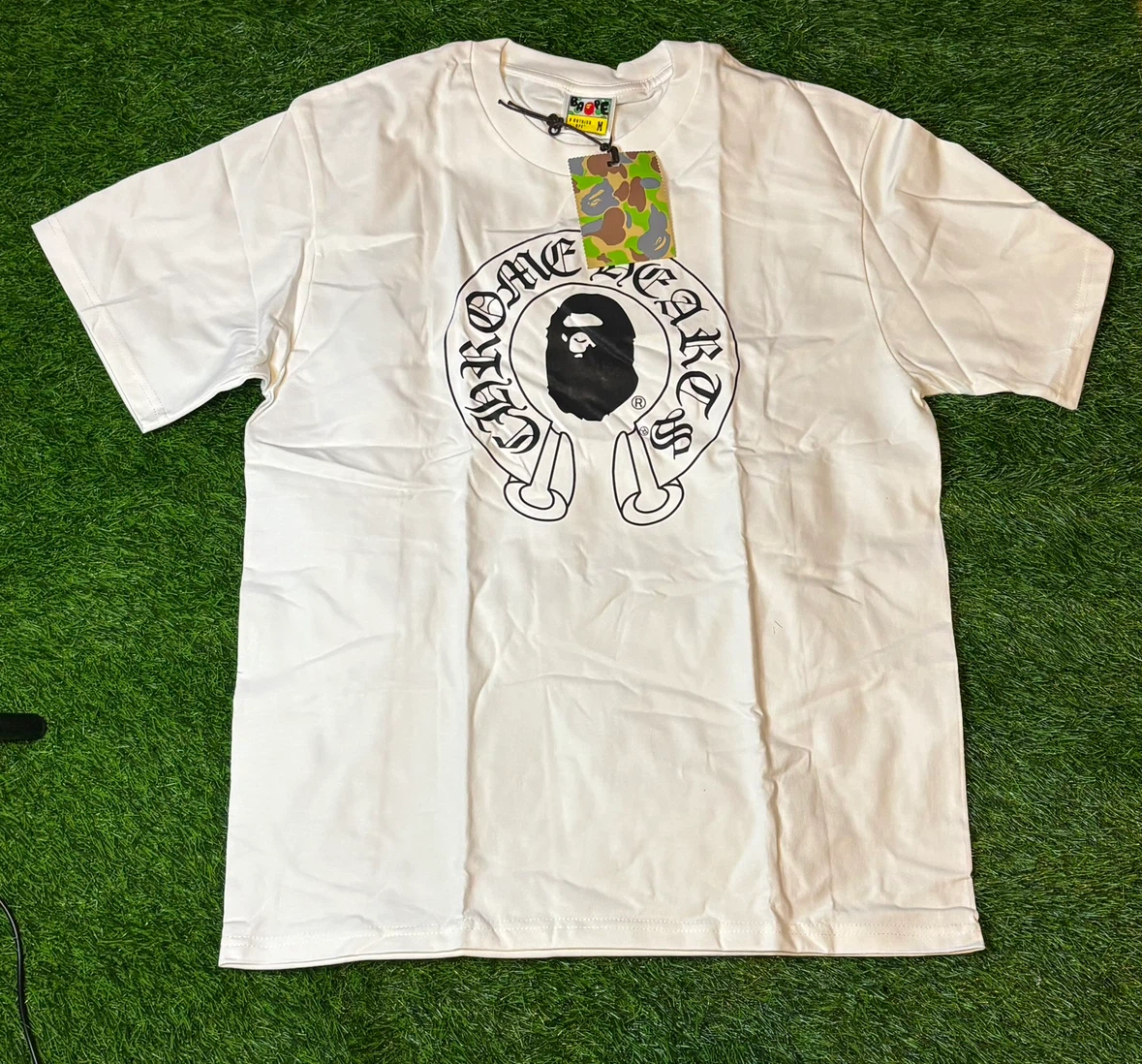 White/Black Chrome X Bape Hoodie - photo 2
