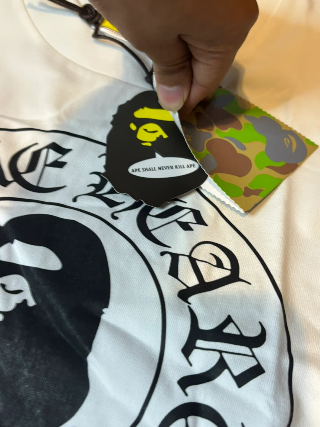 White/Black Chrome X Bape Hoodie - photo 3