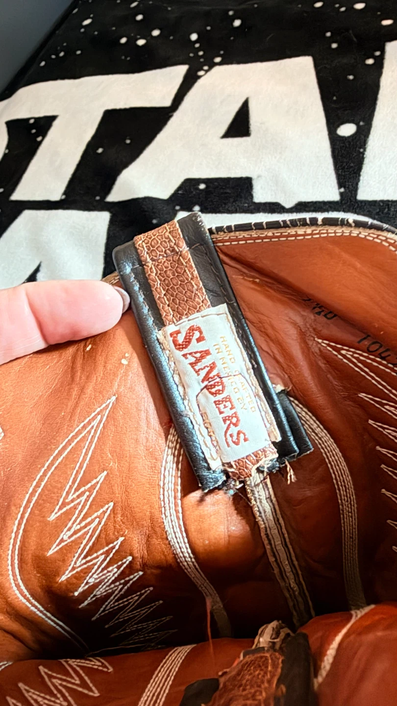 Vintage Sanders Hand Crafted Bullhide Leather Cowboy Boots - photo 3