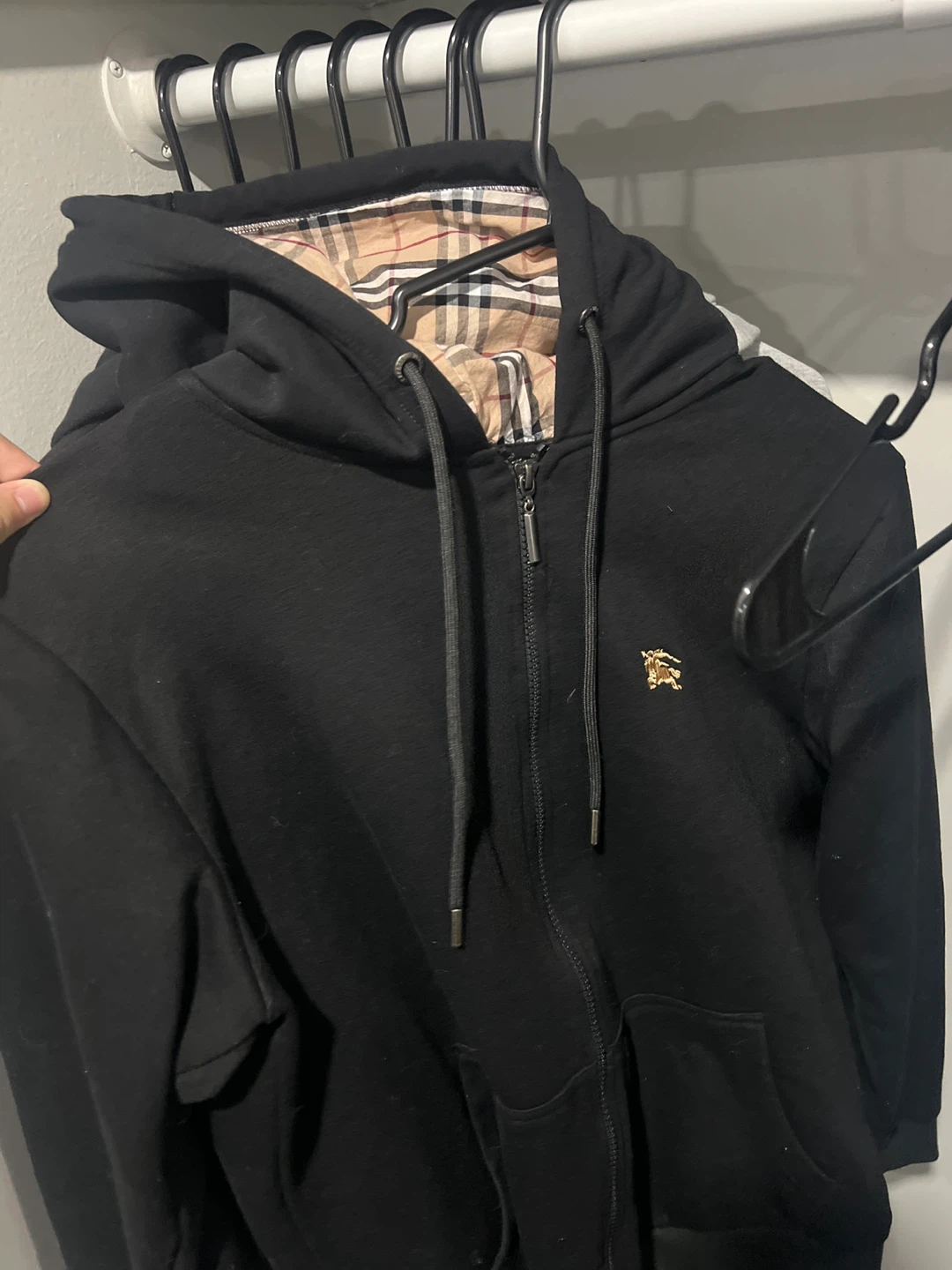Burberry Black Zip-Up Hoodie