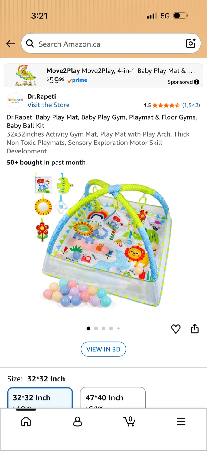 Dr.Rapeti 4-in-1 Baby Play Mat and Activity Gym