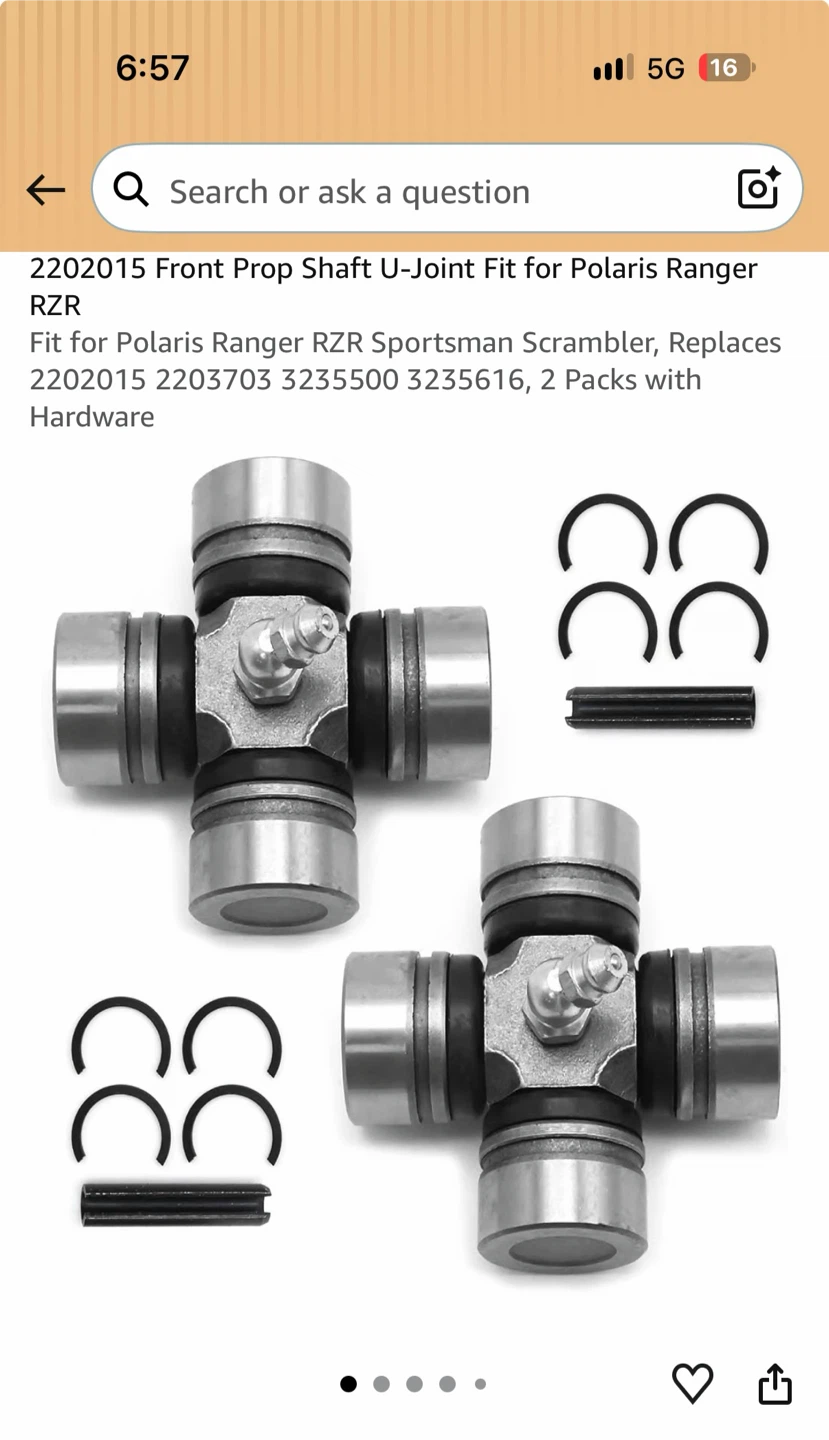 3 Pack 2202015 Prop Shaft U-Joints for Polaris