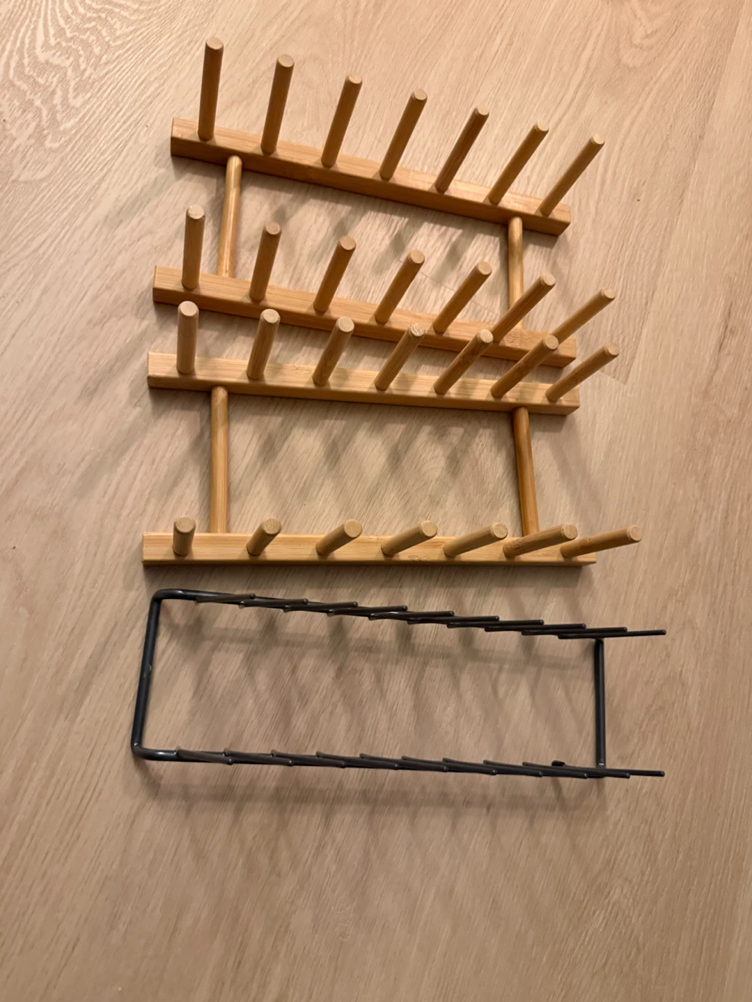 Bamboo and metal organisers