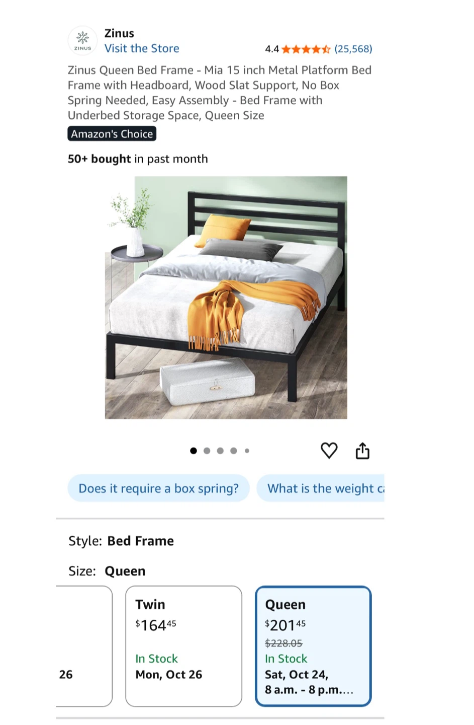Queen Bed Frame Metal by Zinus Mia - photo 4