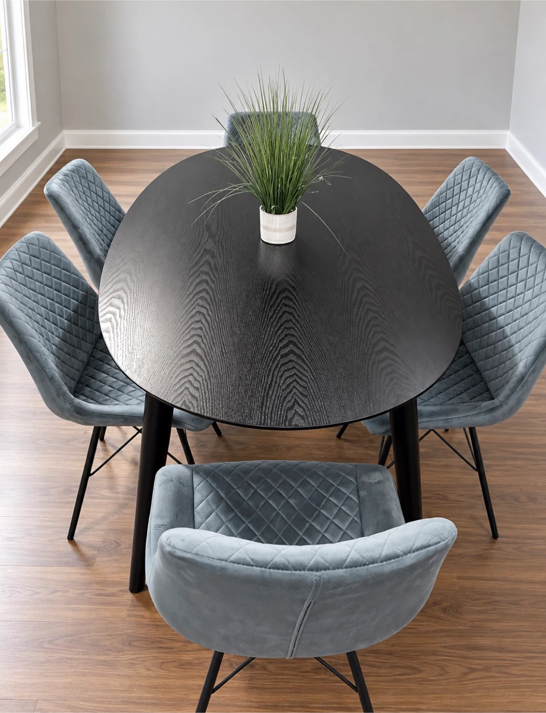 New Black and Gray 7 Piece Dining Set