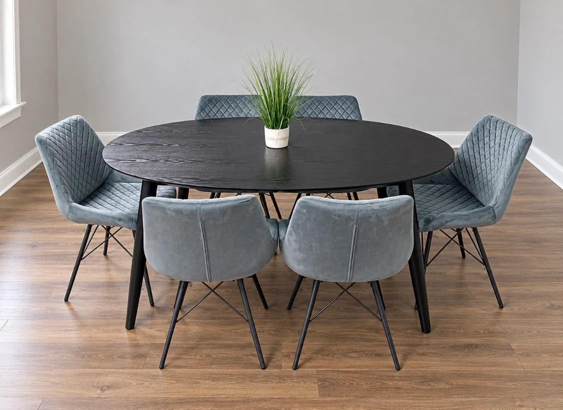 New Black and Gray 7 Piece Dining Set - photo 2