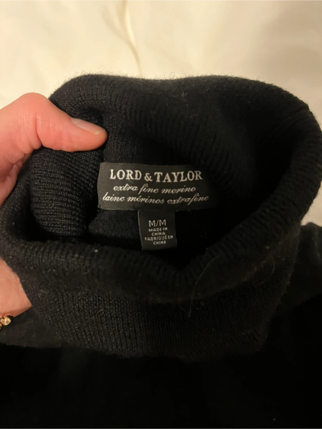 Lord & Taylor Black Merino Turtleneck - photo 2