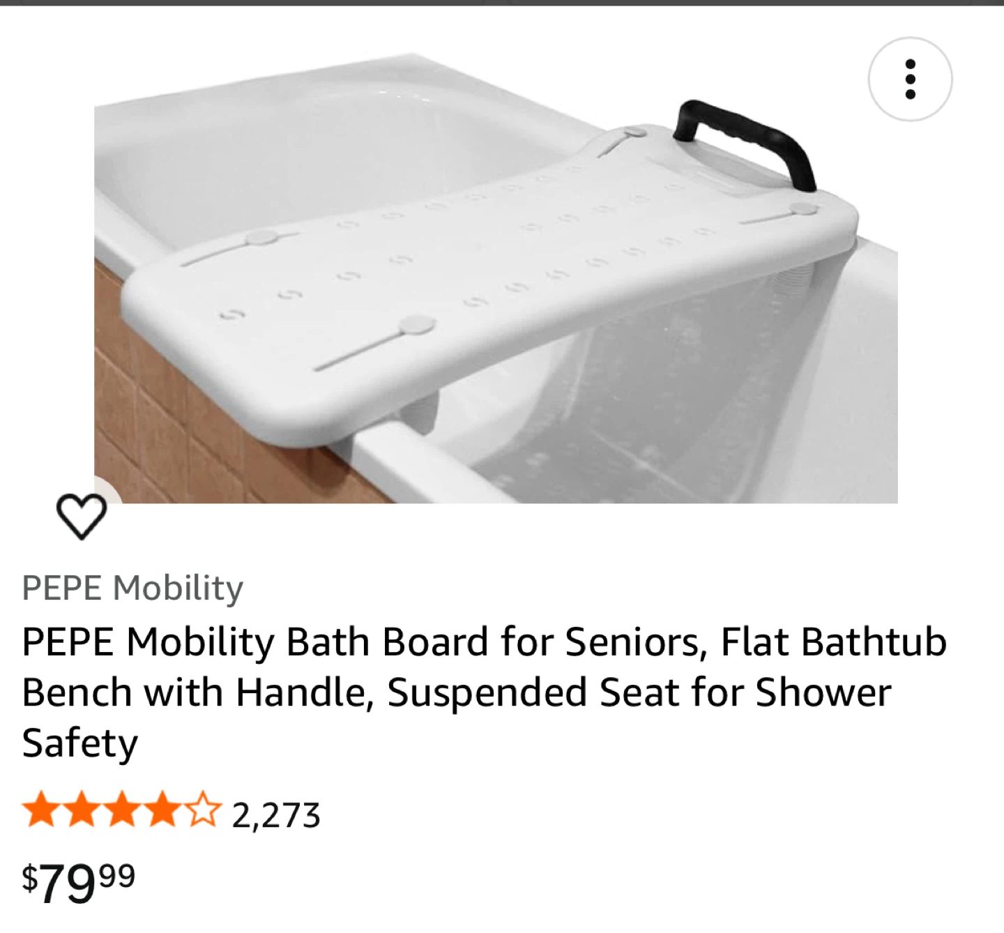 Mobility bath board with handle