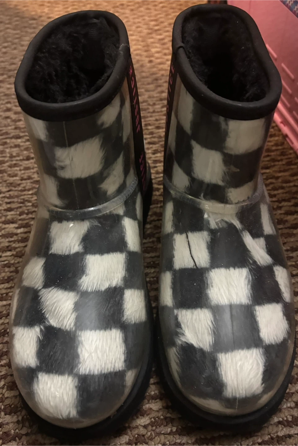 Justice kids Checkerboard Boots ~ Size 3